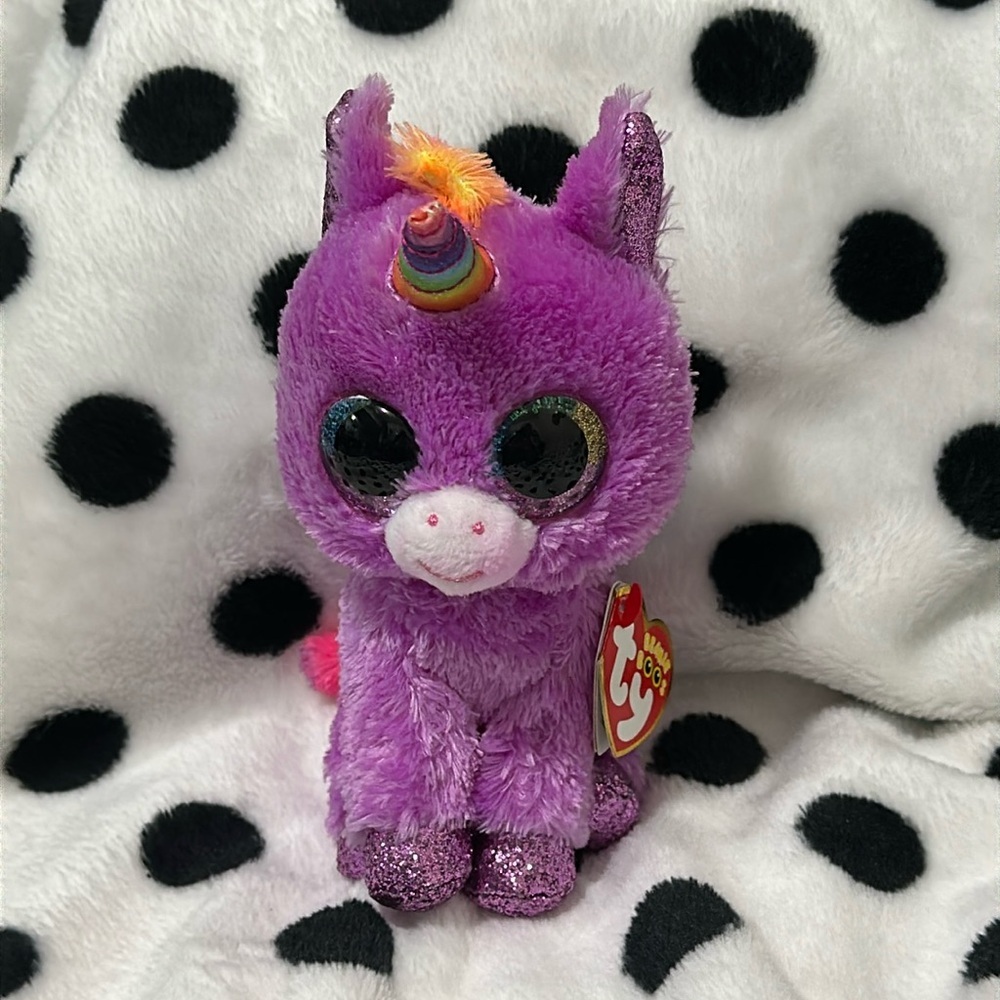 TY Beanie Boo Rosette the Purple Unicorn